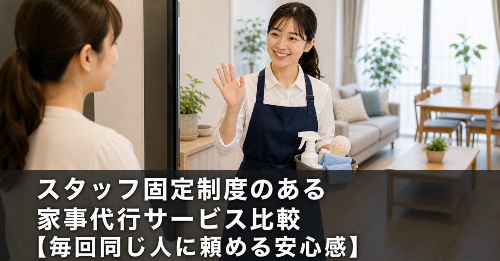 スタッフ固定制度のある家事代行サービス比較【毎回同じ人に頼める安心感】のアイキャッチ画像