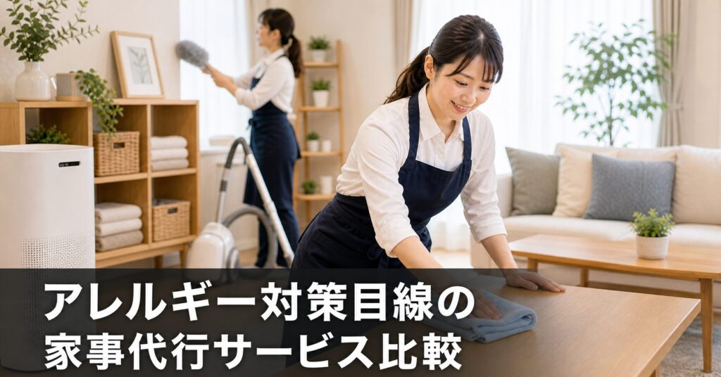 アレルギー対策目線の家事代行サービス比較のアイキャッチ画像