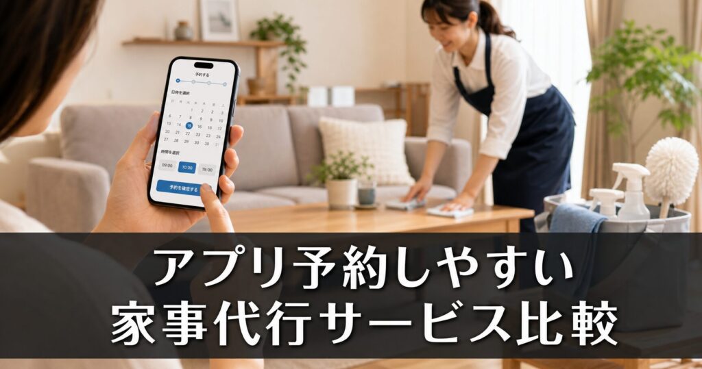 アプリ予約しやすい家事代行サービス比較のアイキャッチ画像