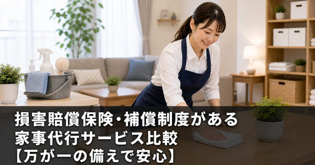 損害賠償保険・補償制度がある家事代行サービス比較【万が一の備えで安心】のアイキャッチ画像