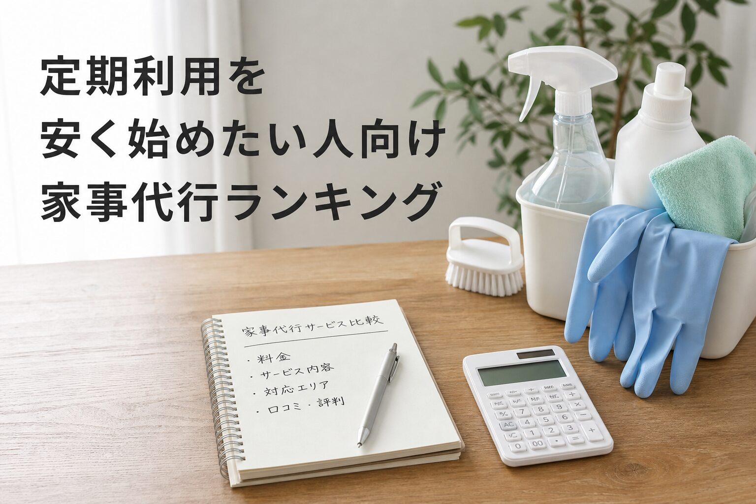 定期利用を安く始めたい人向け家事代行ランキングのアイキャッチ画像