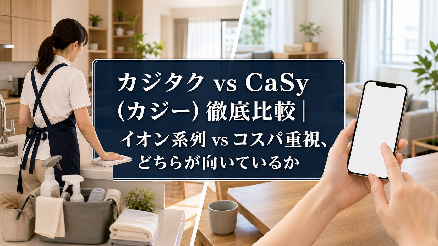 カジタク vs CaSy（カジー）徹底比較｜イオン系列 vs コスパ重視、どちらが向いているかのアイキャッチ画像
