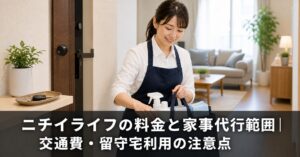 ニチイライフの料金と家事代行範囲|交通費・留守宅利用の注意点 | 家事代行支援