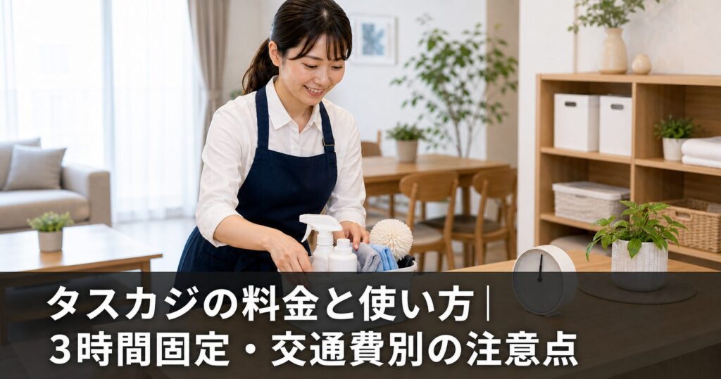 タスカジの料金と使い方｜3時間固定・交通費別の注意点のアイキャッチ画像