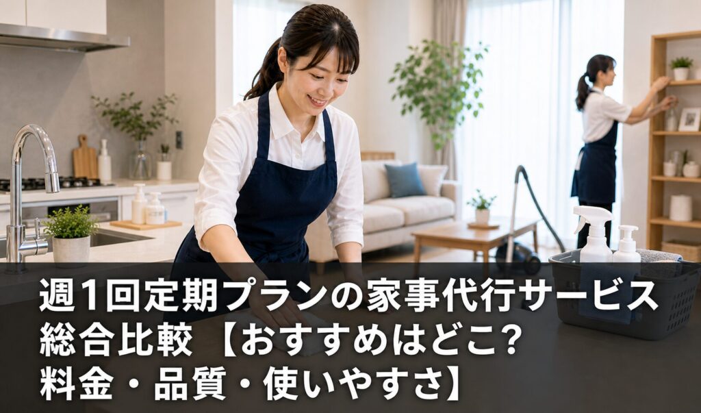 週1回定期プランの家事代行サービス総合比較【おすすめはどこ？料金・品質・使いやすさ】のアイキャッチ画像